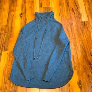Extra small dusty blue Athletic cowl neck sweater